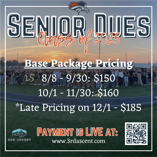 Senior Dues 2025 graphic